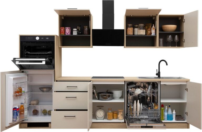 KOCHSTATION Küchenzeile KS-Kolari, Küchenblock Made in Germany, Breite 290 cm, wahlweise mit Hanseatic-E-Geräten