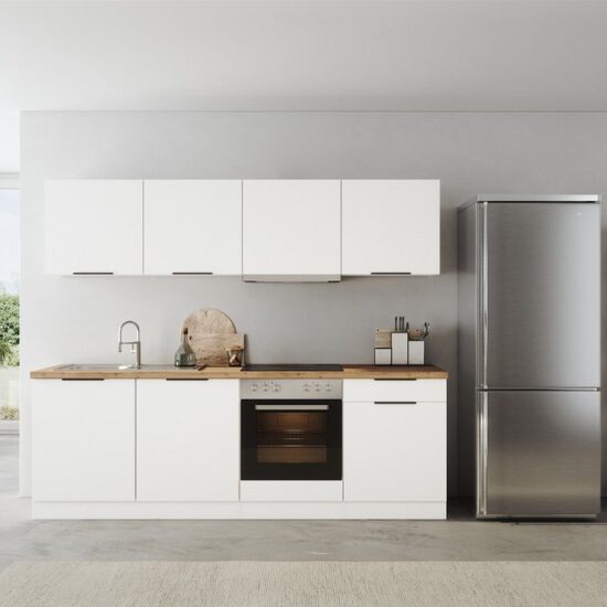 KOCHSTATION Küchenzeile KS-Lagos2, Breite 240 cm, wahlweise mit E-Geräten, mit 38mm starker Arbeitsplatte – Image 1