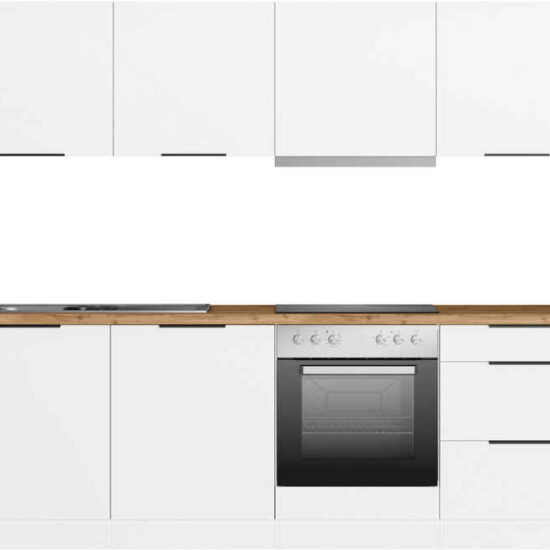 KOCHSTATION Küchenzeile KS-Lagos2, Breite 240 cm, wahlweise mit E-Geräten, mit 38mm starker Arbeitsplatte – Image 1
