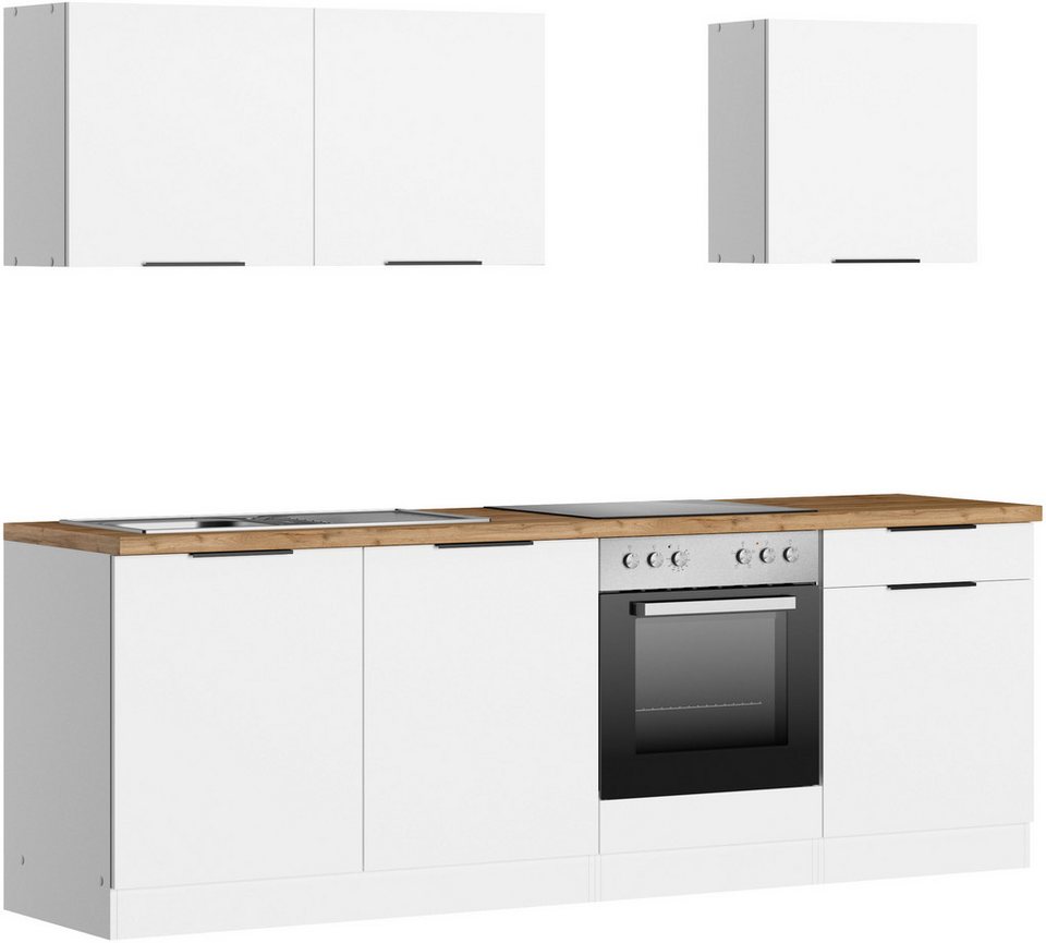 KOCHSTATION Küchenzeile KS-Lagos2, Breite 240 cm, wahlweise mit E-Geräten, mit 38mm starker Arbeitsplatte – Image 3