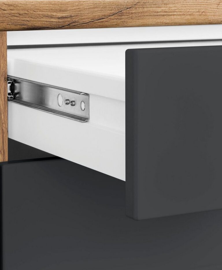KOCHSTATION Küchenzeile KS-Luhe, 240 cm breit, wahlweise mit oder ohne E-Geräten, gefräste MDF-Fronten