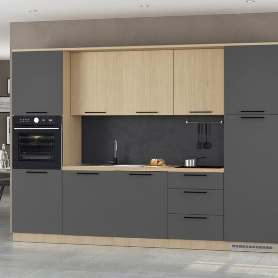 KOCHSTATION Küchenzeile KS-Luna, Einbauküche, Zeilenküche, Küchenblock, Breite 300 cm, wahlweise mit Hanseatic-E-Geräten, APL 35mm stark – Image 2