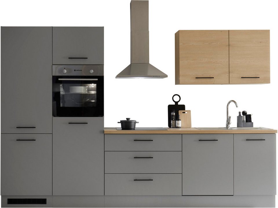 KOCHSTATION Küchenzeile KS-Malfi, Breite 320cm, wahlweise mit E-Geräten, Arbeitsplatte 38mm Stärke – Image 2