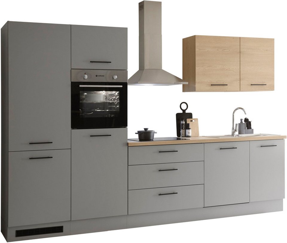 KOCHSTATION Küchenzeile KS-Malfi, Breite 320cm, wahlweise mit E-Geräten, Arbeitsplatte 38mm Stärke – Image 3