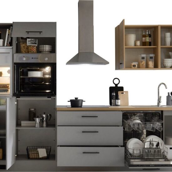 KOCHSTATION Küchenzeile KS-Malfi, Breite 320cm, wahlweise mit E-Geräten, Arbeitsplatte 38mm Stärke – Image 4