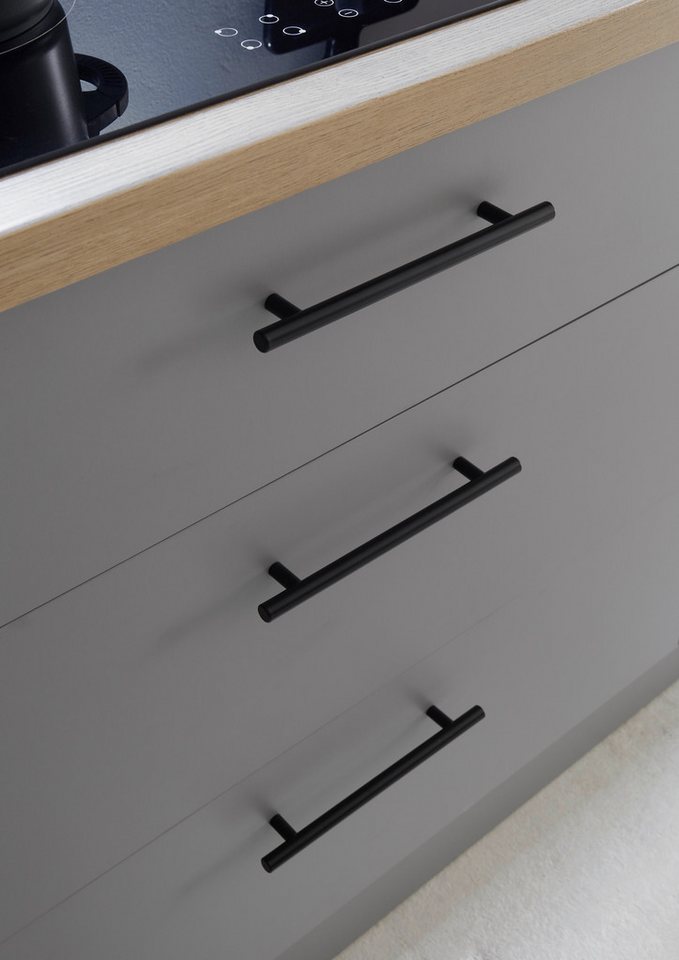 KOCHSTATION Küchenzeile KS-Malfi, Breite 320cm, wahlweise mit E-Geräten, Arbeitsplatte 38mm Stärke