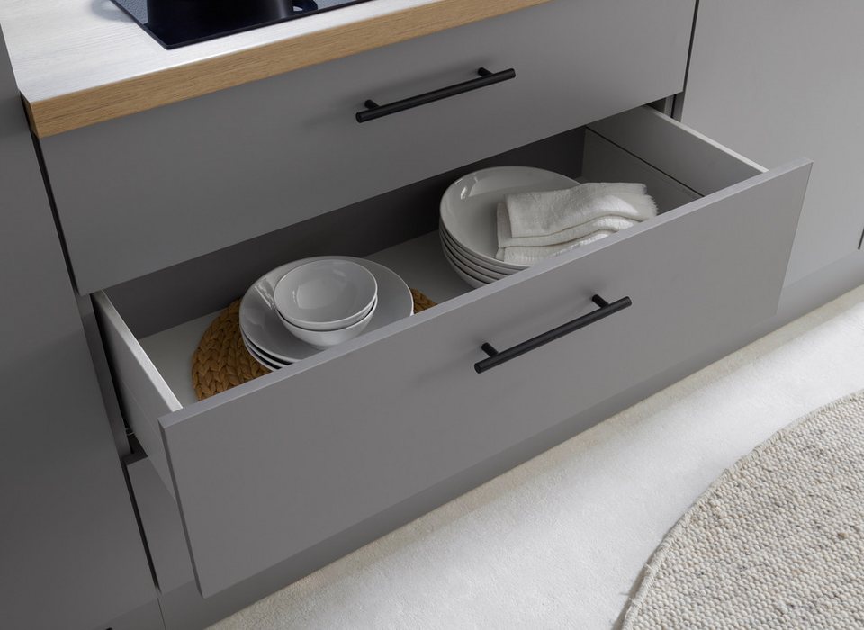 KOCHSTATION Küchenzeile KS-Malfi, Breite 320cm, wahlweise mit E-Geräten, Arbeitsplatte 38mm Stärke – Image 8