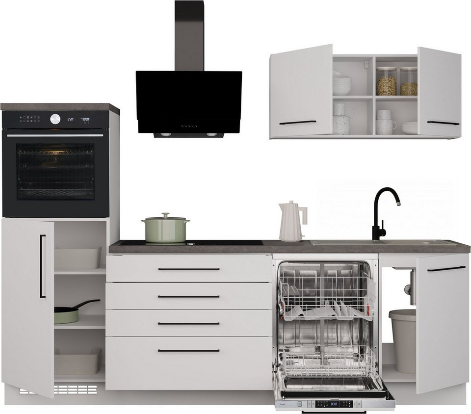 KOCHSTATION Küchenzeile KS-Nova, Breite 260 cm, wahlweise mit Hanseatic-E-Geräten – Image 3