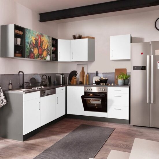 KOCHSTATION Küchenzeile KS-Paris – Küchen mit einzigartigen Fotomotiven auf den Fronten, Stellbreite 220/220 cm, wahlweise mit E-Geräten, mit Motivdruck – Image 2