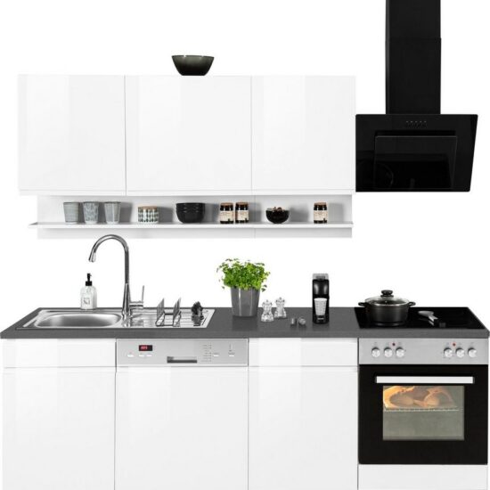 KOCHSTATION Küchenzeile KS-Virginia,neu in verbesserter Ausführung, Breite 220 cm, Soft-Close, wahlweise mit E-Geräten – Image 1