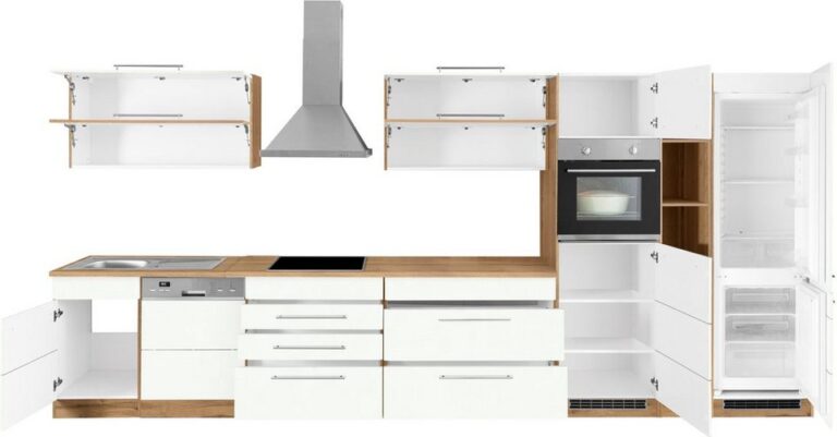 KOCHSTATION Küchenzeile KS-Wien, Breite 440 cm, wahlweise mit E-Geräten und Induktion