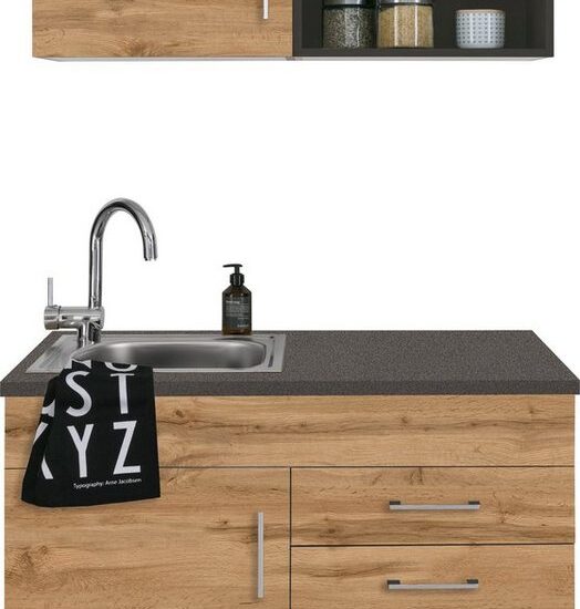 KOCHSTATION Pantryküche KS-Mali, Breite 100 cm, wahlweise mit E-Geräten – Image 1