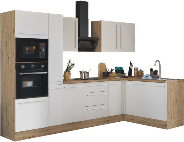 KOCHSTATION Winkelküche Florida, Stellbreite 300x165 cm, wahlweise mit E-Geräten, mit Softclose für Türen und Schubkästen