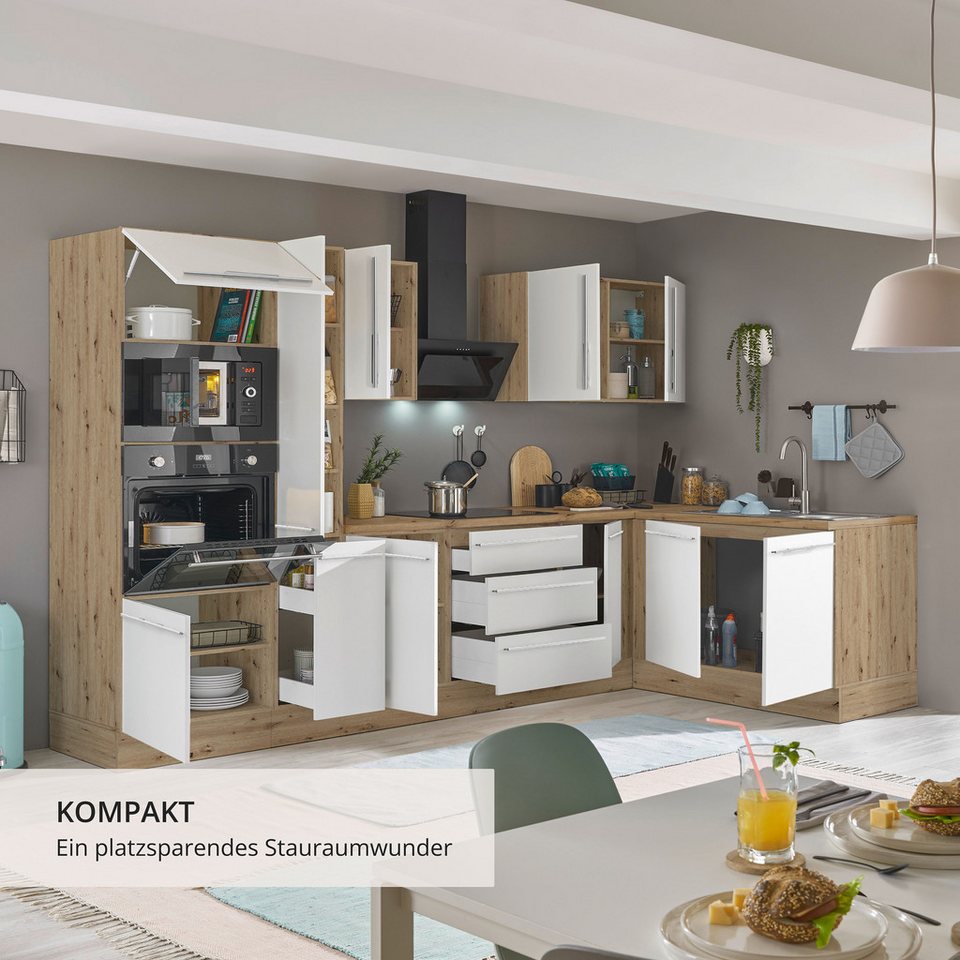 KOCHSTATION Winkelküche Florida, Stellbreite 300x165 cm, wahlweise mit E-Geräten, mit Softclose für Türen und Schubkästen – Image 4