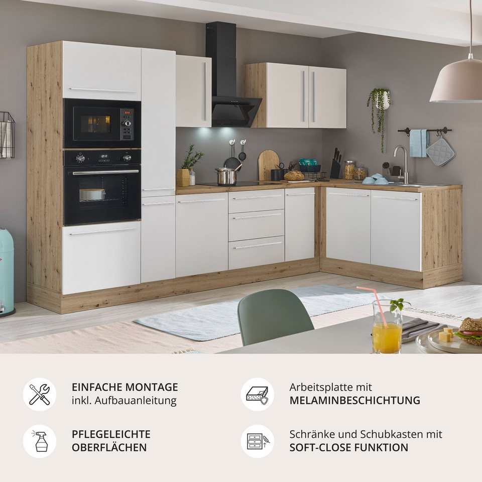 KOCHSTATION Winkelküche Florida, Stellbreite 300x165 cm, wahlweise mit E-Geräten, mit Softclose für Türen und Schubkästen – Image 5