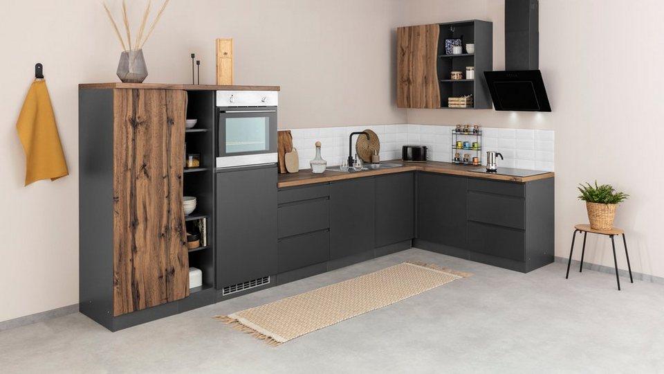KOCHSTATION Winkelküche KS-Bruneck, Stellbreite 380/180 cm breit, ohne E-Geräten, MDF Fronten – Image 2
