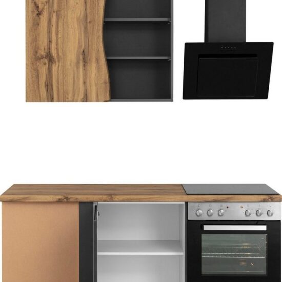 KOCHSTATION Winkelküche KS-Bruneck, Stellbreite 380/180 cm breit, ohne E-Geräten, MDF Fronten – Image 5