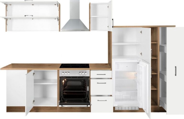 KOCHSTATION Winkelküche KS-Colmar, mit E-Geräten, Stellbreite 210/330 cm