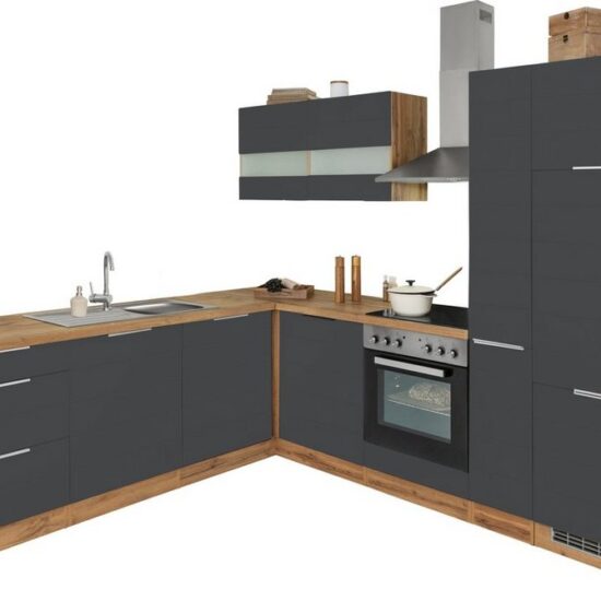 KOCHSTATION Winkelküche KS-Luhe, Stellbreite 240x270 cm, wahlweise mit oder ohne E-Geräten, MDF-Fronten – Image 1