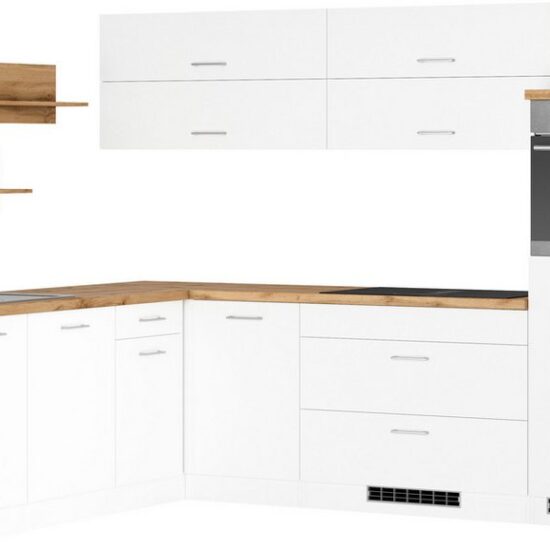 KOCHSTATION Winkelküche KS-Milan, optional mit Muldenlüfter, Stellbr.270/220 cm, wahlweise mit E-Geräten, Kochfeld mit Dunstabzug – Image 3