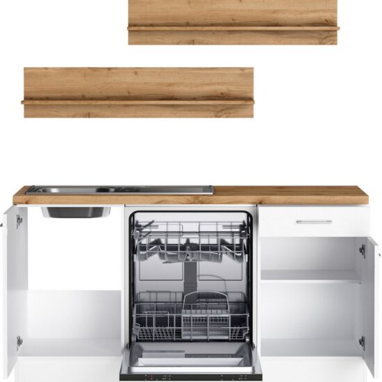 KOCHSTATION Winkelküche KS-Milan, optional mit Muldenlüfter, Stellbr.270/220 cm, wahlweise mit E-Geräten, Kochfeld mit Dunstabzug – Image 4