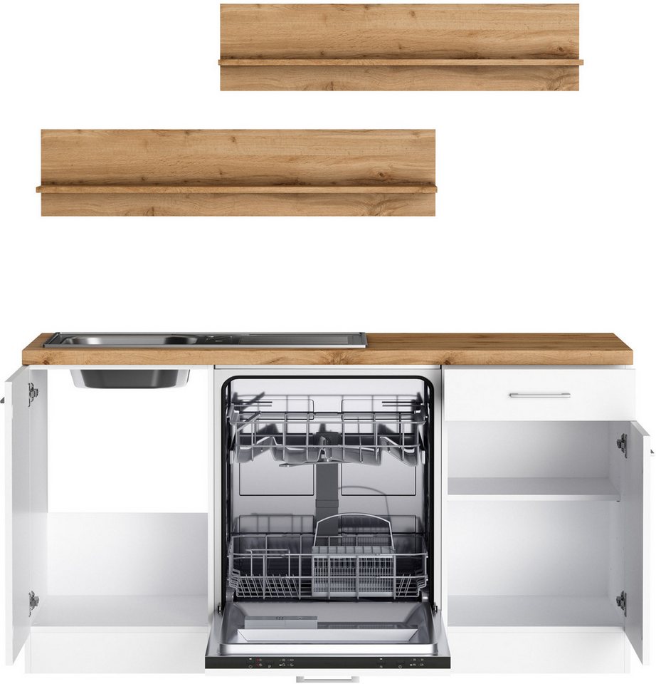 KOCHSTATION Winkelküche KS-Milan, optional mit Muldenlüfter, Stellbr.270/220 cm, wahlweise mit E-Geräten, Kochfeld mit Dunstabzug – Image 4