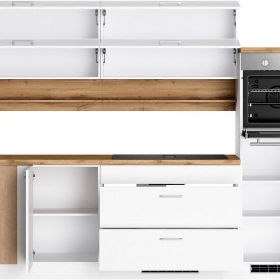 KOCHSTATION Winkelküche KS-Milan, optional mit Muldenlüfter, Stellbr.270/220 cm, wahlweise mit E-Geräten, Kochfeld mit Dunstabzug – Image 5