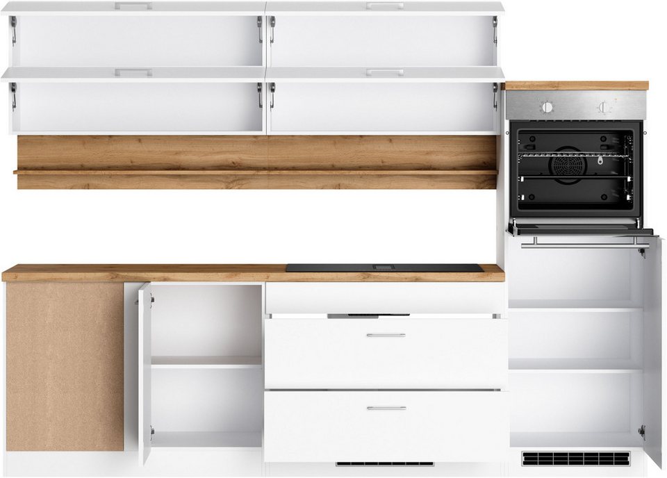 KOCHSTATION Winkelküche KS-Milan, optional mit Muldenlüfter, Stellbr.270/220 cm, wahlweise mit E-Geräten, Kochfeld mit Dunstabzug – Image 5