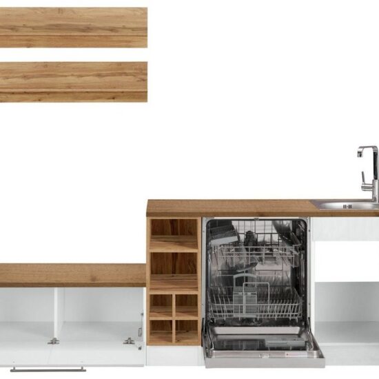 KOCHSTATION Winkelküche KS-Samos, Stellbreite 300x250 cm, wahlweise mit E-Geräten und Induktionskochfeld – Image 3