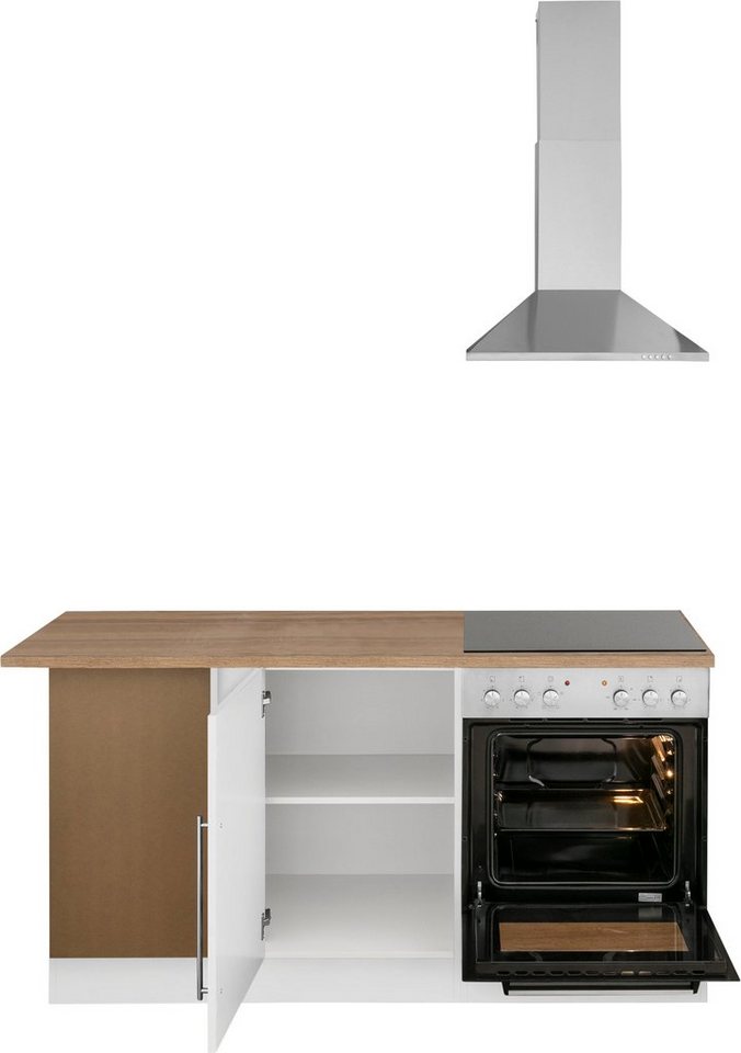 KOCHSTATION Winkelküche KS-Samos, Stellbreite 290x170 cm, wahlweise mit E-Geräten, mit Arbeitsplatte