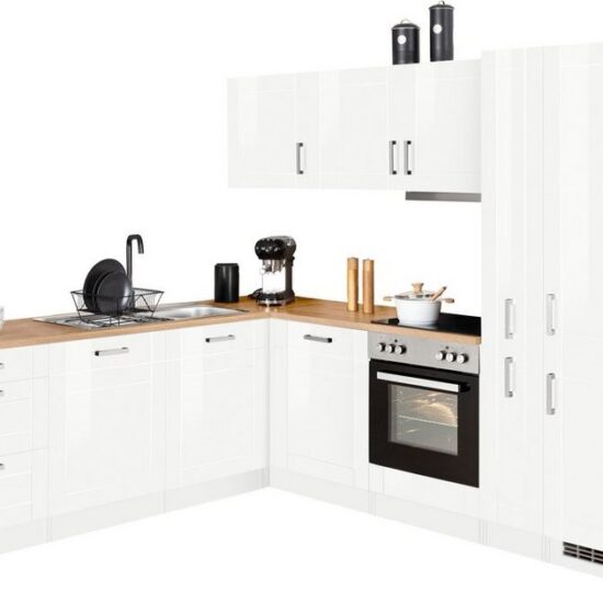 KOCHSTATION Winkelküche KS-Tinnum, mit E-Geräten, Stellbreite 240/270 cm