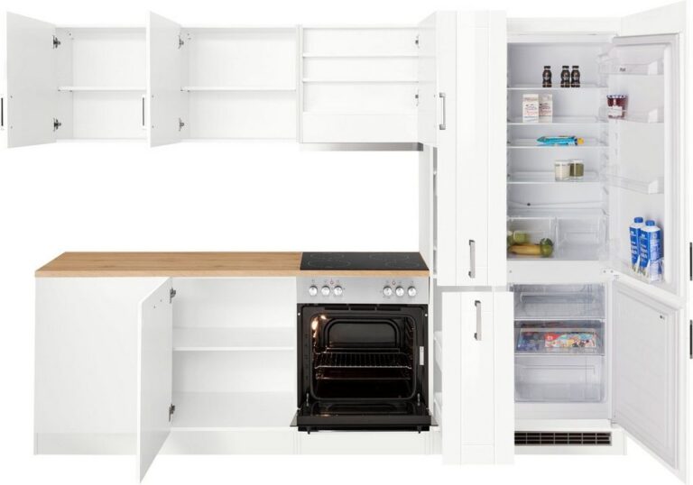 KOCHSTATION Winkelküche KS-Tinnum, mit E-Geräten, Stellbreite 240/270 cm