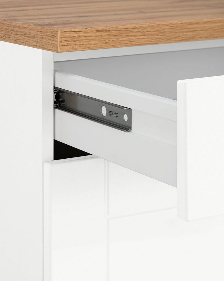 KOCHSTATION Winkelküche KS-Tinnum, mit E-Geräten, Stellbreite 240/270 cm