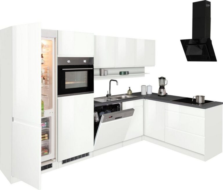 KOCHSTATION Winkelküche KS-Virginia,neu in verbesserter Ausführung, Stellbreite 290/190 cm cm, Soft-Close, wahlweise mit Induktion