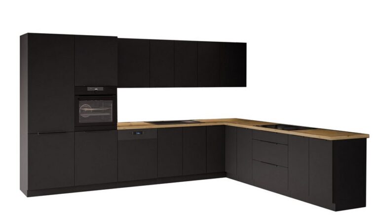 Küchen-Preisbombe Winkelküche SIENA 350x290 cm Küchenzeile Küchenblock Küche Einbauküche Schwarz