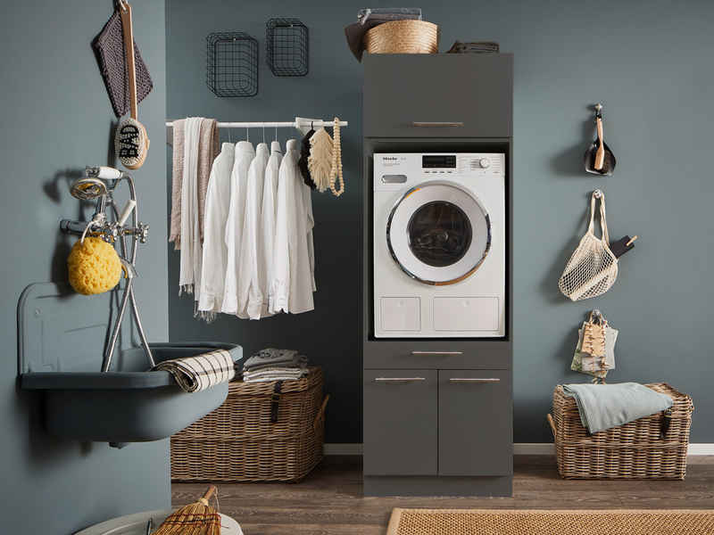 Laundreezy Mehrzweckschrank-Set LAUNDREEZY LDSK1, Breite 67,5 cm, Softclose, höhenverstellbare Füße – Image 1