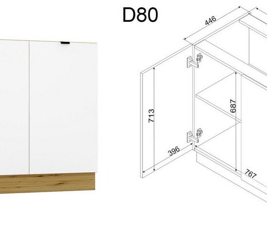 Möbel für Dich Winkelküche moderne Eckküche in L-Form Gianna 260x200 cm, weiß, 9-teilig – Image 8