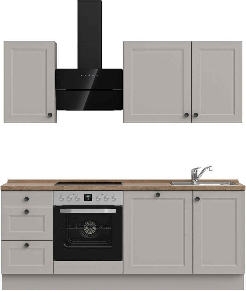 nobilia® Küchenzeile "Cascada II", NEU: individuell anpassbar mit gratis Profi-Beratung, vormontiert, Breite 210 cm, Ausrichtung wählbar, wahlw. mit E-Geräten – Image 1