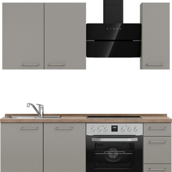 nobilia® Küchenzeile "Laser II", NEU: individuell anpassbar mit gratis Profi-Beratung, vormontiert, 180 cm breit, optional mit verschiedenen E‑Geräte-Sets – Image 1