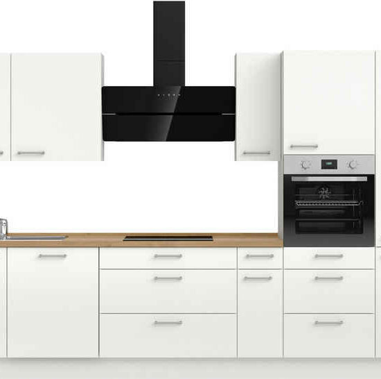 nobilia® Küchenzeile "Laser II", NEU: individuell anpassbar mit gratis Profi-Beratung, vormontiert, 360 cm breit, optional mit verschiedenen E‑Geräte-Sets – Image 1