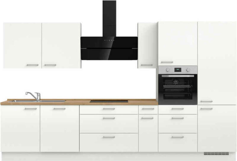 nobilia® Küchenzeile "Laser II", NEU: individuell anpassbar mit gratis Profi-Beratung, vormontiert, 360 cm breit, optional mit verschiedenen E‑Geräte-Sets