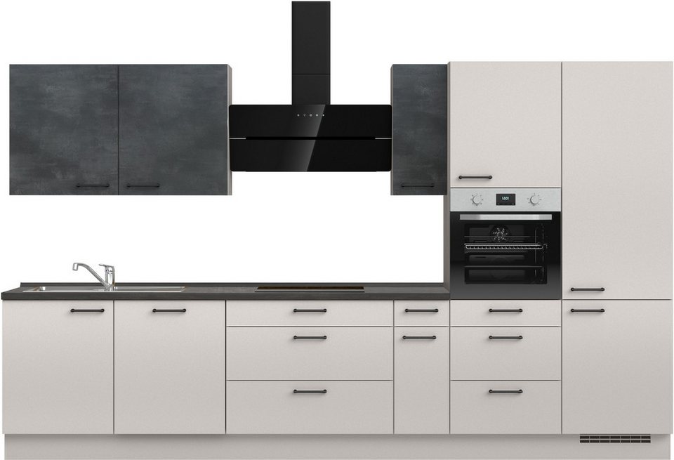nobilia® Küchenzeile "MIAMI", NEU: individuell anpassbar mit gratis Profi-Beratung, vormontiert, Breite 360 cm, Ausrichtung wählbar, wahlw. mit E-Geräten – Image 1