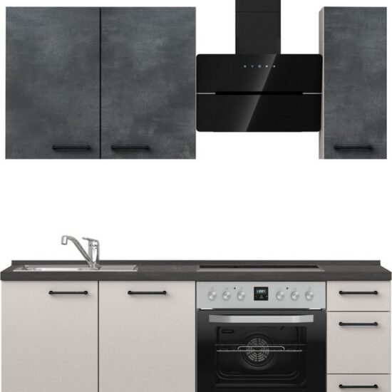 nobilia® Küchenzeile "MIAMI", NEU: individuell anpassbar mit gratis Profi-Beratung, vormontiert, Breite 180 cm, Ausrichtung wählbar, wahlw. mit E-Geräten – Image 1