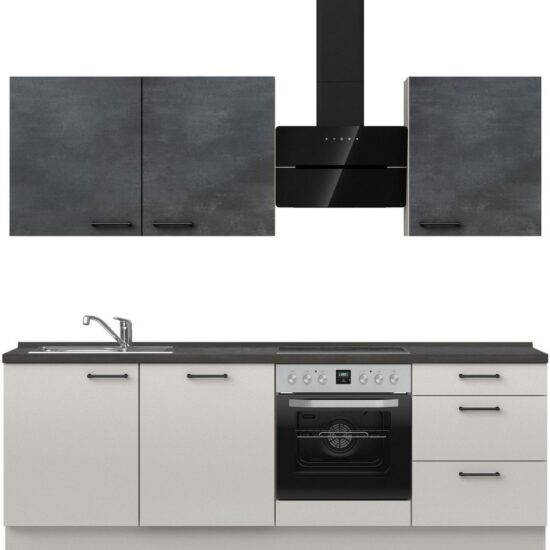 nobilia® Küchenzeile "MIAMI", NEU: individuell anpassbar mit gratis Profi-Beratung, vormontiert, Breite 240 cm, Ausrichtung wählbar, wahlw. mit E-Geräten – Image 1