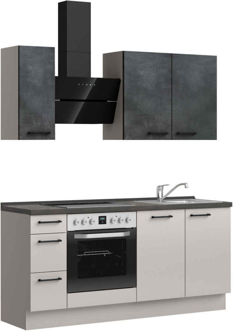 nobilia® Küchenzeile "MIAMI", NEU: individuell anpassbar mit gratis Profi-Beratung, vormontiert, Breite 180 cm, Ausrichtung wählbar, wahlw. mit E-Geräten