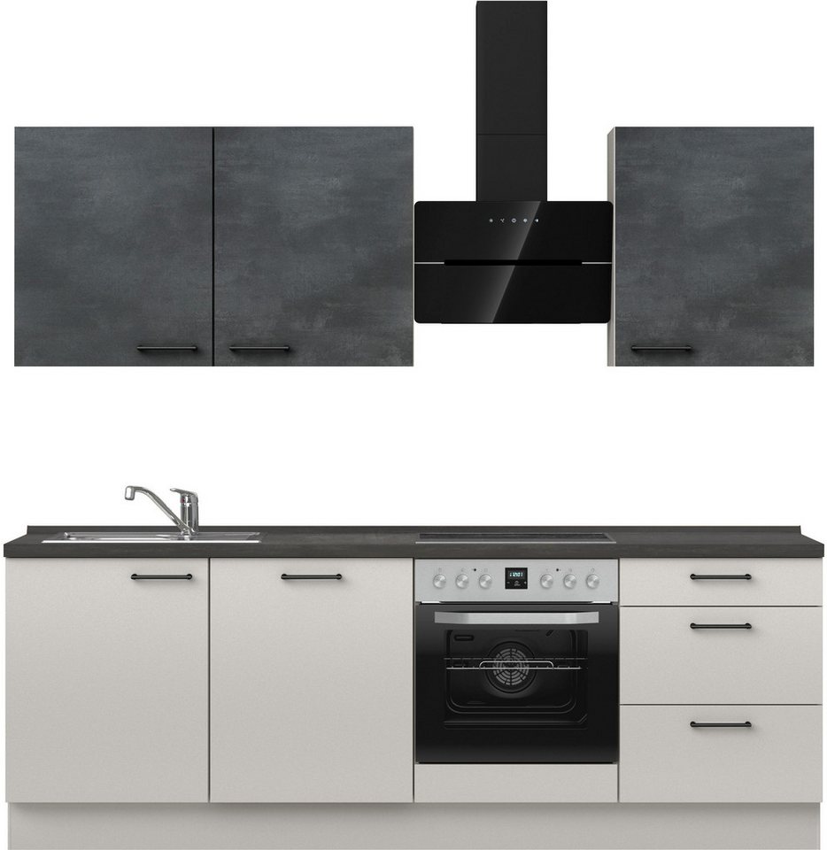 nobilia® Küchenzeile "MIAMI", NEU: individuell anpassbar mit gratis Profi-Beratung, vormontiert, Breite 240 cm, Ausrichtung wählbar, wahlw. mit E-Geräten – Image 1