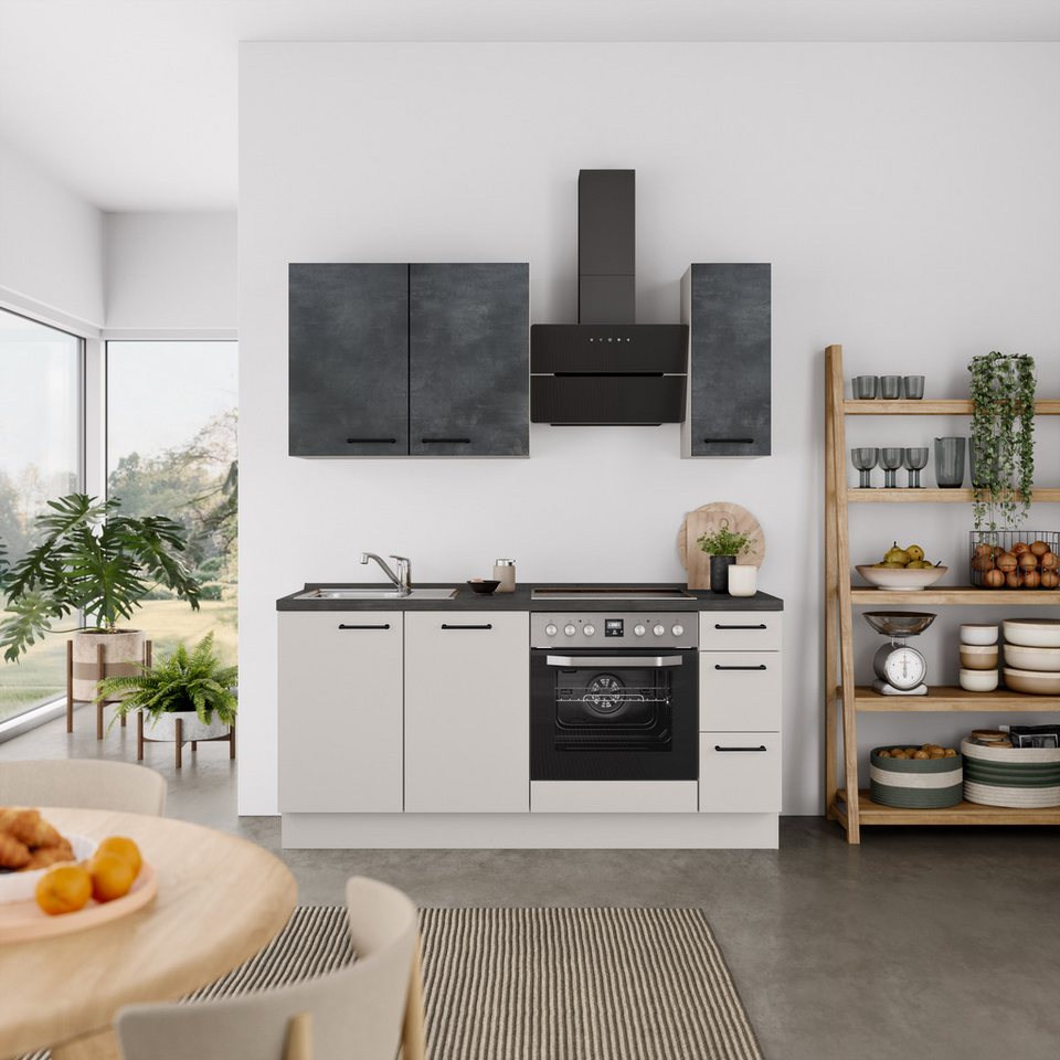 nobilia® Küchenzeile "MIAMI", NEU: individuell anpassbar mit gratis Profi-Beratung, vormontiert, Breite 180 cm, Ausrichtung wählbar, wahlw. mit E-Geräten – Image 2