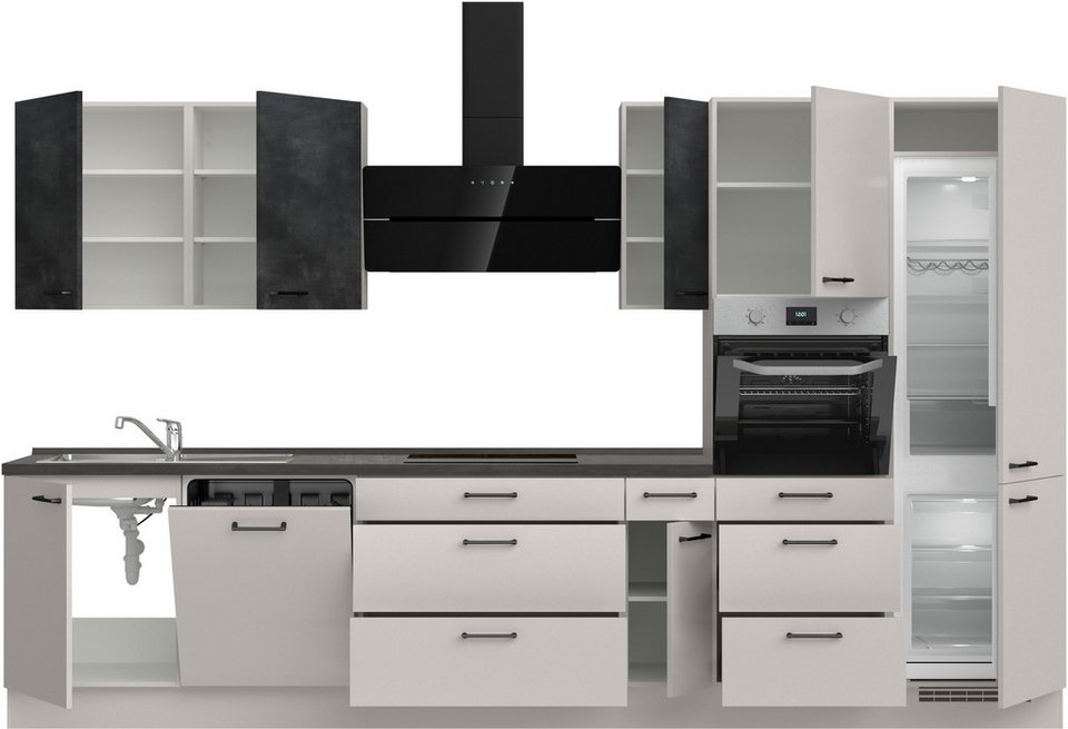 nobilia® Küchenzeile "MIAMI", NEU: individuell anpassbar mit gratis Profi-Beratung, vormontiert, Breite 360 cm, Ausrichtung wählbar, wahlw. mit E-Geräten – Image 4