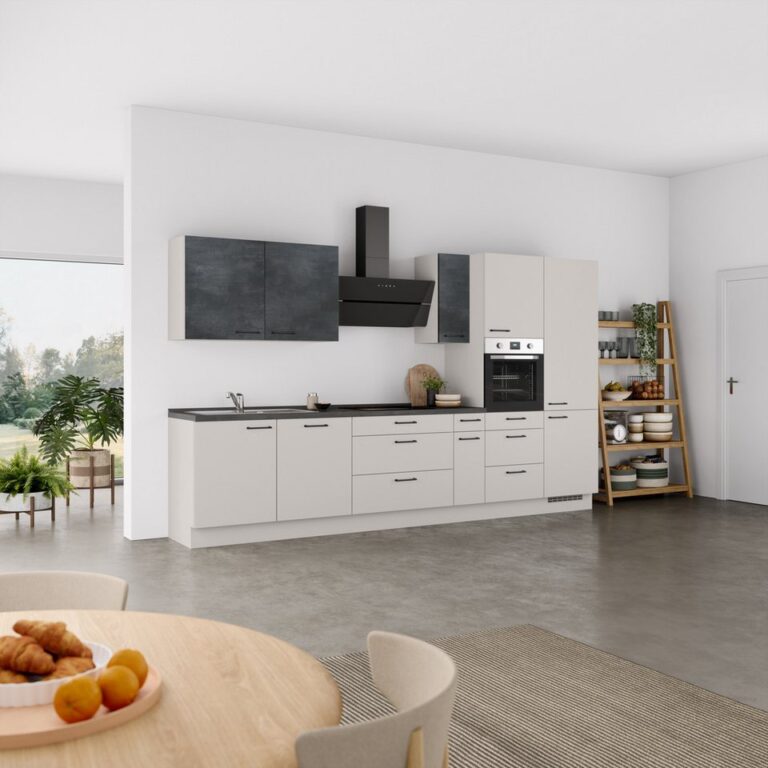 nobilia® Küchenzeile "MIAMI", NEU: individuell anpassbar mit gratis Profi-Beratung, vormontiert, Breite 360 cm, Ausrichtung wählbar, wahlw. mit E-Geräten