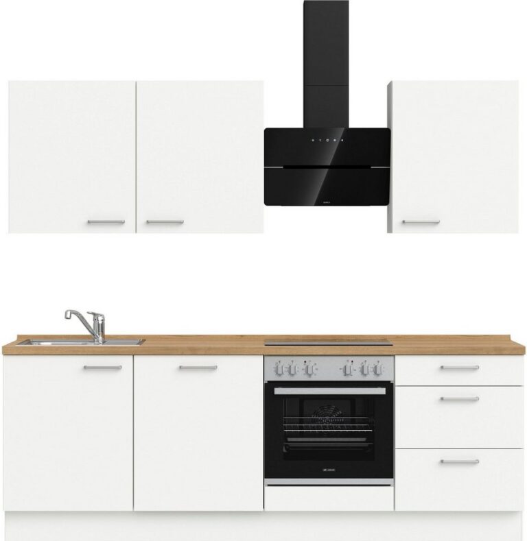 nobilia® Küchenzeile "Touch II", NEU: individuell anpassbar mit gratis Profi-Beratung, vormontiert, Breite 240 cm, Ausrichtung wählbar, wahlw. mit E-Geräten